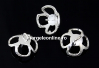 Pendant bail, cup and pin, 925 silver, 11x7.5mm - x1