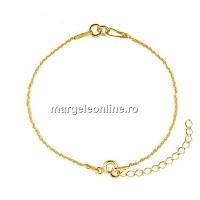 Bracelet for link, gold-plated 925 silver, 15+4.5cm - x1