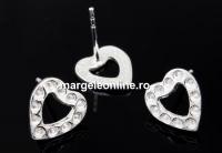 Earring findings, 925 silver, for Swarovski pp10, 12mm - x1pair