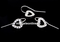 Earring findings, 925 silver, for Swarovski pp10, 25mm  - x1pair
