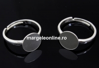 Ring base, 925 silver, adjustable, tray 10mm - x1