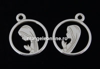 Pendant, prayer, 925 silver, 13mm  - x1