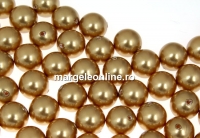 Swarovski one hole pearls, bright gold, 8mm - x2