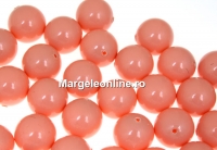 Perle Swarovski cu un orificiu, pink coral pearl, 8mm - x2