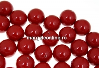 Swarovski one hole pearls, red coral pearl, 8mm - x2