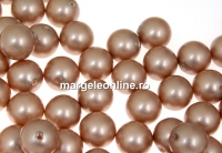 Perle Swarovski cu un orificiu, powder almond, 8mm - x2