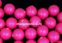 Perle Swarovski cu un orificiu, neon pink, 12mm - x2