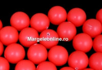 Swarovski one hole pearls, neon red, 8mm - x2