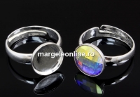 Ring base, 925 silver, adjustable, cabochon 12mm - x1