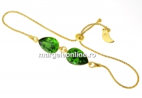 Bracelet base, gold-plated 925 silver, for 2 Swarovski 4320 14x10mm - x1