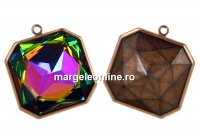Swarovski vintage copper-plated pendant base 4675, 23x23mm - x1