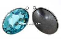 Baza pandantiv pl. cu argint vintage pt Swarovski 4127 de 30x22mm - x1