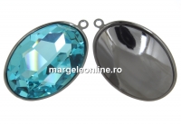 Baza pandantiv negru gun pt Swarovski 4127 de 30x22mm - x1