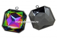 Baza pandantiv negru gun pt Swarovski 4675 de 23x23mm - x1