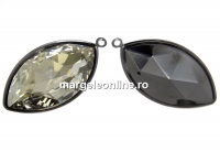 Baza pandantiv negru gun pt Swarovski 4227 de 32x17mm - x1