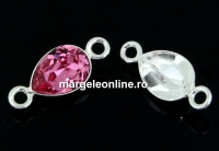 Link, base, 925 silver, for Swarovski 4320 14x10mm - x1
