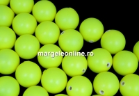 Perle Swarovski cu un orificiu, neon yellow, 6mm - x4