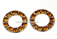 Swarovski, disc placat cu rodiu, topaz, 15.5mm - x1