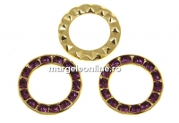 Swarovski, disc placat cu aur, amethyst, 15.5mm - x1