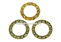 Swarovski, disc placat cu aur, chrysolite, 15.5mm - x1