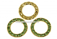 Swarovski, disc placat cu aur, peridot, 15.5mm - x1