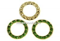 Swarovski, disc placat cu aur, fern green, 15.5mm - x1