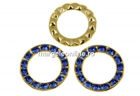 Swarovski, disc placat cu aur, sapphire, 15.5mm - x1