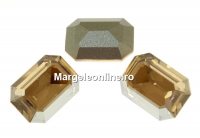 Swarovski, rectangle fancy, golden shadow, 14x10mm - x1