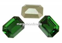 Swarovski, fancy rectangle, dark moss green, 14x10mm - x1