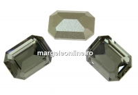 Swarovski, fancy rectangle, black diamond, 14x10mm - x1
