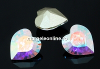 Swarovski, fancy heart, aurora borealis, 11x10mm - x1