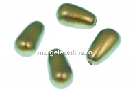 Perle Swarovski picatura, iridescent green, 11.5x6mm - x2