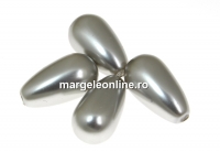 Perle Swarovski picatura, light grey, 15x8mm - x2