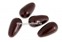 Swarovski drop pearls, maroon, 11.5x6mm - x2