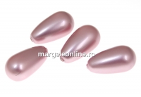 Perle Swarovski picatura, powder rose, 15x8mm - x2