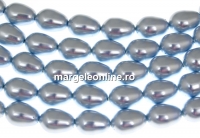 Margele Swarovski perle picatura, light blue, 11x8mm - x2