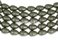 Margele Swarovski perle picatura, powder green, 11x8mm - x2