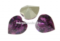 Swarovski, fancy chaton heart, amethyst, 5.5mm - x4