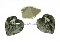 Swarovski, fancy chaton heart, black diamond, 5.5mm - x4