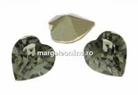 Swarovski, fancy chaton inima, black diamond, 5.5mm - x4