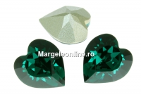 Swarovski, fancy chaton inima, emerald, 5.5mm - x4