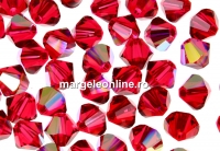 Swarovski, margele bicone xilion, scarlet AB, 4mm - x20