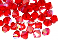 Swarovski, margele bicone, light siam shimmer, 4mm - x20