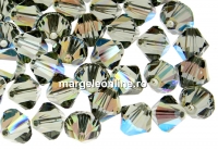 Swarovski, margele bicone, black diamond shimmer, 4mm - x20