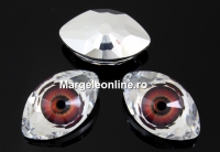 Swarovski, rivoli cabochon Eye, maroon, 18mm - x1