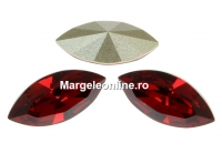 Swarovski navette, fancy chaton, scarlet, 15mm - x2