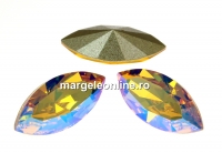 Swarovski navette, fancy chaton, light topaz shimmer, 8mm - x4