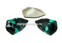 Swarovski, fancy rivoli Slim Trilliant, emerald, 7.8mm - x2