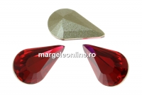 Swarovski, fancy rivoli Pear, scarlet, 6x3.6mm - x4