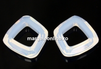 Swarovski, cosmic pendant square, white opal, 14mm - x1